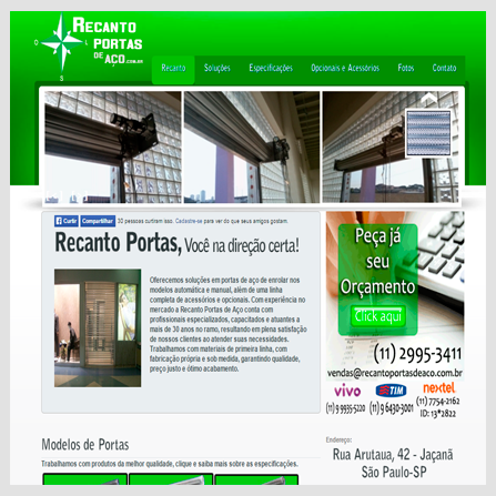 Website Recanto Portas de Aço